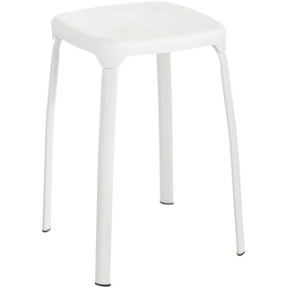 WENKO Badhocker Losani - Sitzhocker, Kunststoff, 28 x 45 x 28 cm, Weiß