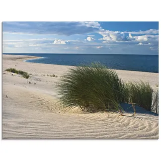 ARTland Wanddeko Glasbilder Wandbild Glas Bild einteilig 80x60 cm Querformat Natur Strand Meer Dünen Küste Gräser Sand Urlaub Maritim T5TV