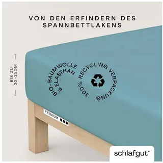 schlafgut Premium Baumwolle 140 x 200 - 160 x 220 cm petrol mid