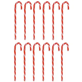 Spetebo XXL Deko Zuckerstangen - 62 cm / 12er Set/rot weiß - Weihnachtsdeko Winterdeko zum Aufstellen