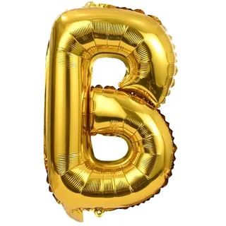 Folienballon Buchstabe B gold ca. 80 cm – Luftballon Buchstaben Deko Party Ballon für Luftbefüllung, Hochzeit, Geburtstag, Silvester, Geschenk, Baby, Werbung, Schaufenster, Fotobox, Namen, Wort