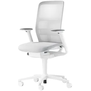 Wilkhahn - AT 187/71 Mesh Bürodrehstuhl mit Sitztiefenverlängerung, weiß / hellgrau (Hartboden)