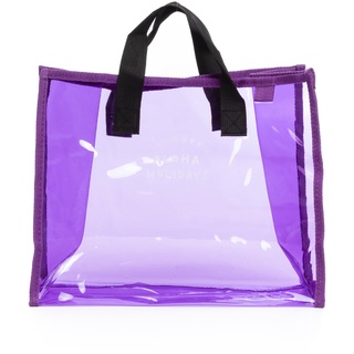IRIA QUINTANA. Zeme Shopper Tasche aus PVC, transparent, 34,5 x 14,5 x 27,5 cm, Farbe: Violett, dunkelviolett, Utility