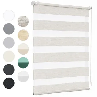 Sekey Doppelrollo 75 x 100 cm Leinen/weiß