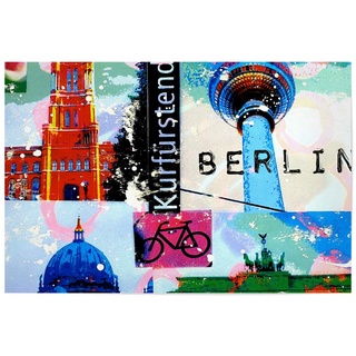 artboxONE Poster 60x40 cm Städte Berlin Collage hochwertiger Design Kunstdruck - Bild Berliner Dom Architektur Berlin