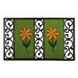 Fußmatte Salome Flower grün, 45 x 75 cm