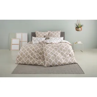 Wendebettwäsche OTTO HOME "Alba in Gr. 135x200 oder 155x220 cm", beige (beige, weiß), B/L: 135cm x 200cm, 1 Stk., 1 Stk., Biber, B/L: 80cm x 40cm, 2, Biber, Obermaterial: 100% Baumwolle, Bettwäsche, Wendebettwäsche, Bettwäsche mit Wendeoptik, in verschiedenen Qualitäten, Baumwolle