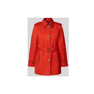 Trenchcoat mit Schulterriegeln und Gürtel, Orange, XS
