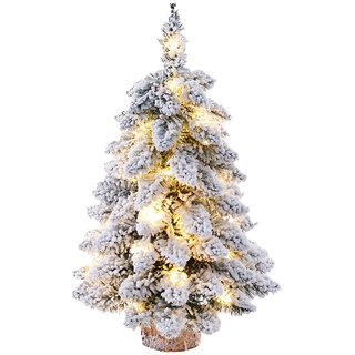 45 Cm Großer Spitzer Beflockungsbaum mit Leichter Beflockung, Kleiner Mini-PVC-Weihnachtsbaumschmuck, Weihnachtstischdekoration, Vorbeleuchteter Tisch-Weihnachtsbaum aus Schneesamt.(#1)