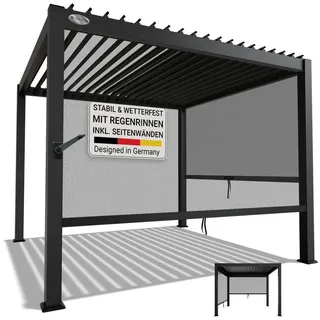 Juskys Lamellendach Tahiti 3 x 3 m inkl. 2 x Seitenwand