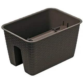 Annastore Balkonkasten Blumenkasten für Geländer und Brüstungen - Pflanzkasten für Geländer, Geländerkasten, Blumentopf, Geländertopf braun 40 cm