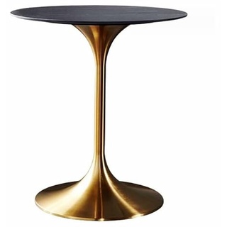JHAISMAO Esstisch Modern Granit Tischplatte Metallfuß Sockeltisch Tulpen-Tisch Rund Küchentisch Für 2-4 Personen Kleiner Raum Zu Hause End-Tisch Freizeit Couchtisch(Size:60cm)