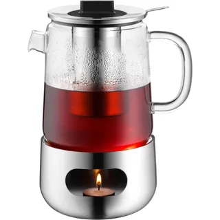 WMF, Teekanne, Teeset Teekanne mit Stövchen und Siebeinsatz 3tlg Glaskanne 1,3l SensiTea (1.30 l)