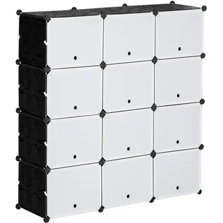 Homcom Regalsystem 125 x 32 x 125 cm Schwarz+Weiß