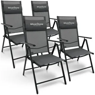 deluxe4home® Gartenstuhl Klappstuhl mit 7-stufig verstellbarer Rückenlehne