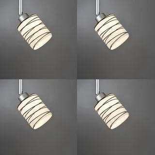 4 x Paulmann Lampenschirm E14 Öffnung ca. 3 cm Wobble Zyli Glas Ersatzglas, Schirm, Ersatzschirm Zylinder Form Streifen schwarz