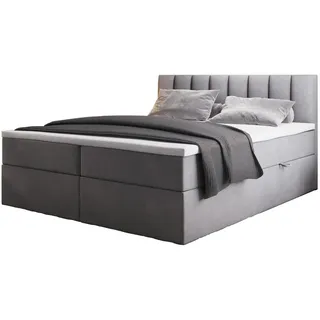 Trada Boxspringbett 140x200 mit Bettkästen H3 Grau -
