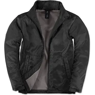 B&C JM825 | Herren Multi-Active Jacke mit versteckter Kapuze - Farbe: Black/Warm Grey - Größe: S - Schwarz - S