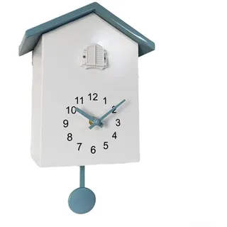 Oniissy Moderne, minimalistische Kuckucksuhr aus ABS-Material, moderne Büro-Wandkunst, hochwertiges graviertes Design, einzigartige, stilvolle Heimdekoration (weiß + grau)