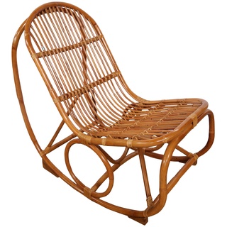 Schaukelstuhl SIT&MORE Stühle Gr. B/H/T: 53 cm x 96 cm x 100 cm, aus Rattan, beige (natur, natur) Schaukelstühle