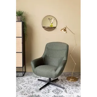 trendmöbel24 Loungesessel Zuiver Lounge Sessel YUKI drehbar mit angesagten Bouclé Stoff Grün grün