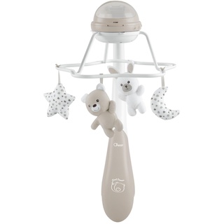 Chicco First Dreams Rainbow Musical Karussell, 3in1 Neugeborenen Karussell mit beruhigenden Melodien und Regenbogen Projektion, mit 4 Anhängern, kompatibel mit Next2Me Wiegen, 0 Monate +, Neutral