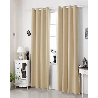 Woltu Thermovorhang Ösen 135 x 245 cm Beige/Champagner 1 St