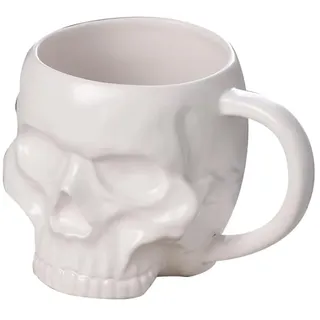 Buhdjfnke Halloween-Totenkopf-Tasse mit, Deckelloser Keramikbecher, Lustige Wasser-, Milch-, Mokka-Tasse, Kreativer Modellierbecher, 600 Ml C