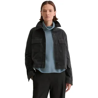 Marc O'Polo Kurzjacke "aus Organic-Cotton-Viskose-Stretch", Damen, Gr. 32, cloudburst, Obermaterial: 78% Baumwolle, 20% Viskose, 2% Elasthan, unifarben, regular fit, Manschette, Jacken Kurzjacke