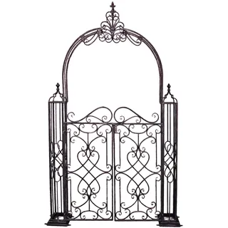 Garden Pleasure Rankbogen mit Tor 150 x 245 cm Schwarz/Metall