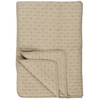 IB Laursen Baumwoll-Quilt mit Kreuzstichen, 180 x 130 cm, leinen