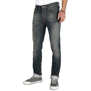 Nudie Jeans Slim-fit-Jeans Stretch - Bio-Baumwolle - Graublau - Thin Finn Grey Authentic grau 31