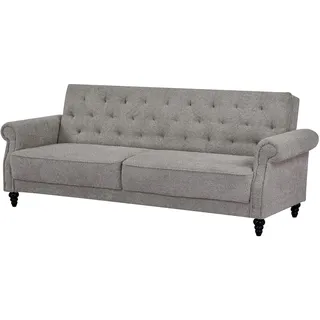 Riess Ambiente Chesterfield 3-Sitzer Sofa Maison Belle AFFAIRE - 220cm - Greige Bouclé - mit Schlaffunktion
