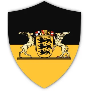 Aufkleber: 300 mm, 1 Stück - Flagge Schild - Deutschland - Baden-Württemberg - DE-BW-coa - für Auto, Laptop, Koffer und mehr