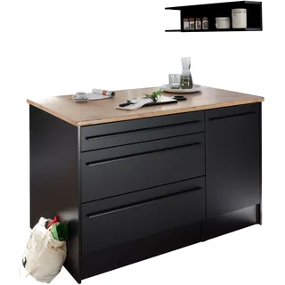 BASIC by Balculina Kücheninsel JAZZ 145 cm schwarz