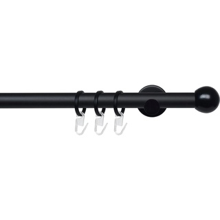 Gardinenstange LIEDECO "Stilgarnitur 20 mm Blues Kugel" Gardinenstangen Gr. L: 160 cm Ø 2 mm, 1 läufig, schwarz Gardinenstange Gardinen Vorhänge Gardinenstangen Komplett