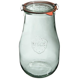 Weck Tulpenglas 2700 ml 4 Stück | Glas mit Deckel, Dichtung und 2 Verschlüssen | zum Einmachen von Konserven, Säften, hermetischer Aufbewahrung von trockenen Zutaten