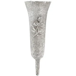 Florists Products Bodenvase Wetterfeste Grabvase mit Rosenmotiv Grau, Steckvase für, 2 Stück grau