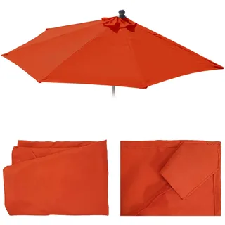 Mendler Ersatz-Bezug für Sonnenschirm halbrund Parla, Sonnenschirmbezug Ersatzbezug, 270cm Stoff/Textil UV 50+ - Terracotta
