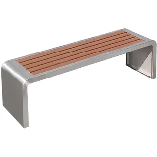 LHXLSH Gartenbank Metall Ohne Lehne, 2-Sitzer Parkbank, Vintage Sitzbank für Den Außenbereich, Holzbank Wetterfest Parkbank für Garten, Balkon, Holz (Color : A, Size : 59in)