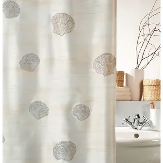 Spirella Anti-Schimmel Duschvorhang - Anti-Bakteriell, waschbar, wasserdicht, Polyester, „Champagne“ 180x180cm