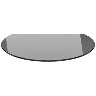 Funkenschutzplatte Kreisabschnitt 120x105cm Glas schwarz mit Dichtung | Silikondichtung, Kaminbodenplatte, Glasplatte