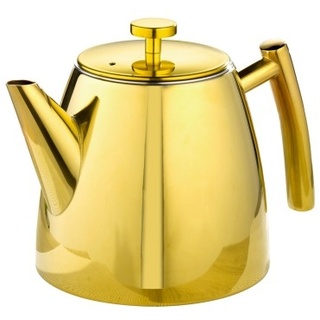 Caterado Teekanne BRIGHTON aus Edelstahl, 1,2 Liter, mit goldfarbener PVD-Beschichtung