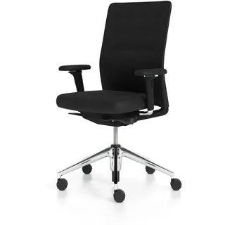 Vitra - ID Stuhl Trim, Plano nero / Aluminium poliert (3D Armlehnen)