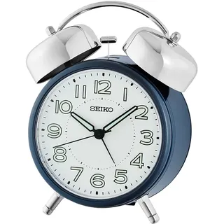 Quarzwecker SEIKO, blau (schwarz), Wecker, Wecker, Schlafzimmer, durchlaufende Sekunde,Leuchtzeiger,Leuchtziffern
