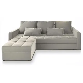 Masseno Ecksofa KOS PIK mit Schlaffunktion L-Form, Sofa mit Bettkasten, Wohnzimmersofa, Couch, Soffa, Bettsofa, Couchgarnitur- Beige, Paros 02