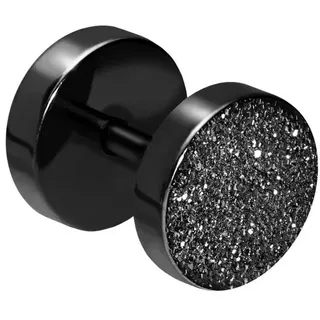 PIERCINGLINE Fake-Ear-Plug Chirurgenstahl Fake Plug DIAMANTOPTIK (Fake Plugs, 1-tlg) schwarz Discgröße: 8mm