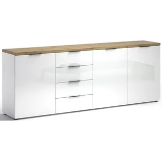 None Sideboard 240 x 89 x 43 cm Weiß Hochglanz