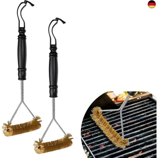 2 Stück Grillbürste Messing, Grill Reinigungsbürste Messingbürste Grill, Gri