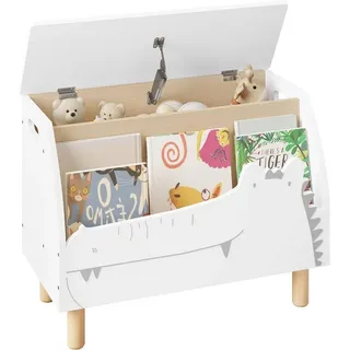 Woltu Sitzbank Spielzeugkiste Weiß 60 x 44 x 30 cm